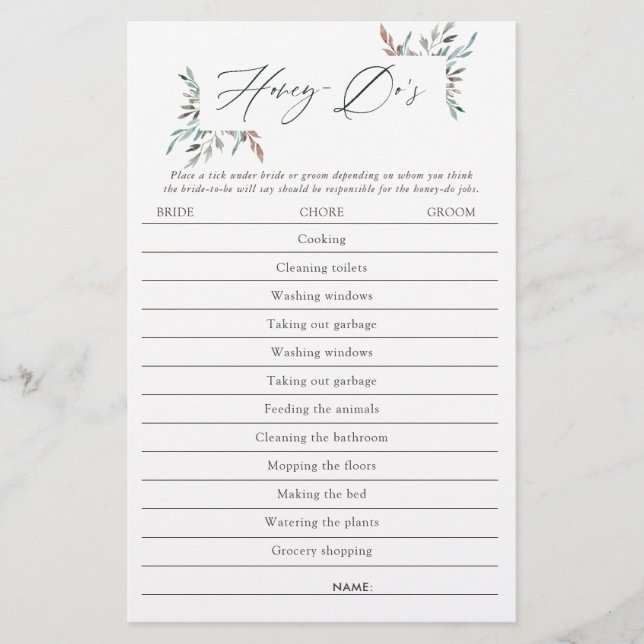 Jeu de mariage hivernal Rustique Greenery (Devant)
