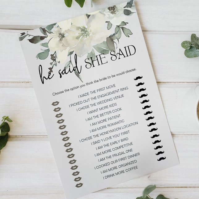 Jeu de mariage Il a dit Elle a dit Blanc Ivoire (Créateur téléchargé)