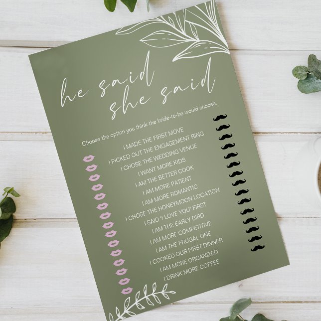Jeu De Mariage Il A Dit Qu'Elle A Dit Sage Green F (Créateur téléchargé)
