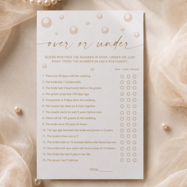 Jeu de mariage Prosecco Perles : Plus ou Moins (Créateur téléchargé)