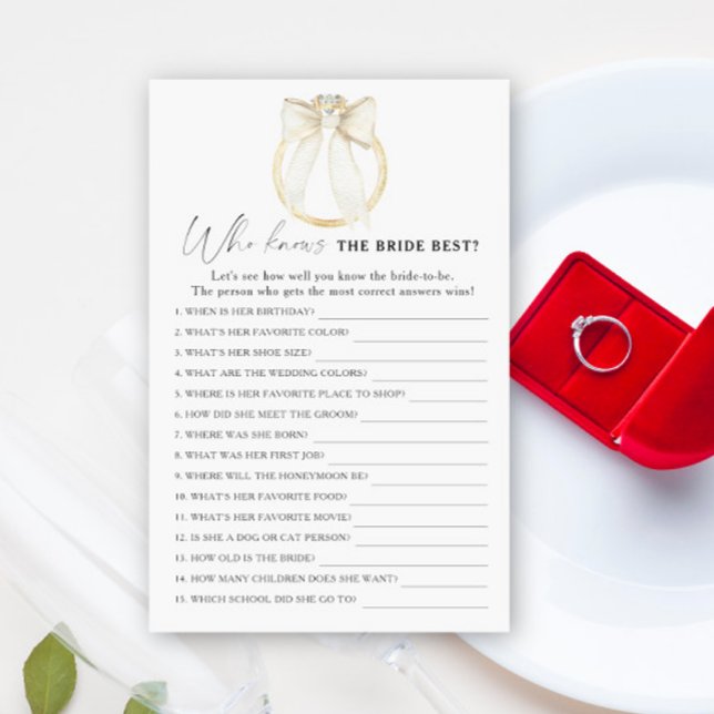Jeu de mariage Ring & Bow : Qui connaît le mieux l (Créateur téléchargé)