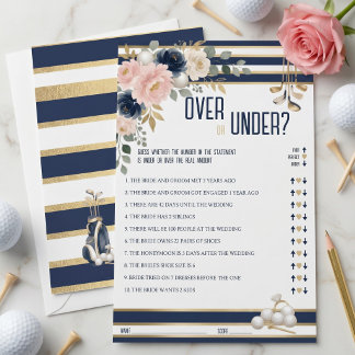 Jeu de mariage thème golf Over Under Bleu or