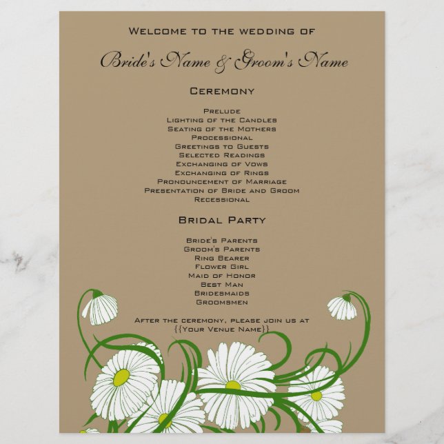 Jeu de Mariages vintage blanc Gerber Daisy Flowers (Devant)