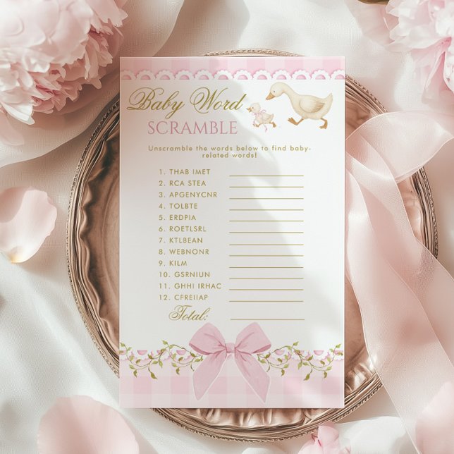 Jeu de mélange de mots pour bébé Goose Baby shower (Créateur téléchargé)