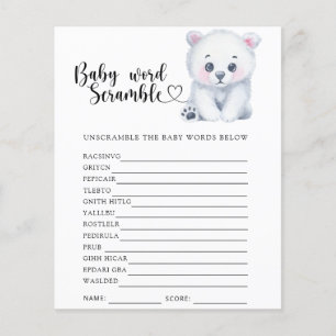 Jeu de mélange de mots pour bébé - Ours polaire d'