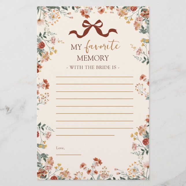 Jeu de mémoire de fleurs sauvages d'automne à nœud (Devant)