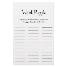 Jeu de mots en puzzle pour anniversaire – Joyeux A