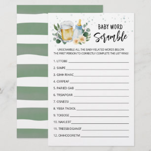 Jeu de mots mêlés Baby Is Brewing pour Baby Shower
