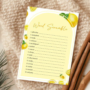 Jeu de mots mêlés Baby Shower Citron