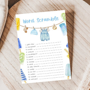 Jeu de mots mêlés Baby Shower Garçon Popsicle