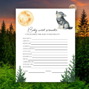 Jeu de mots mêlés Baby shower Loup