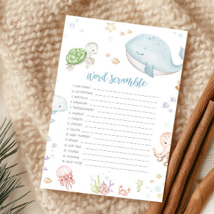 Jeu de mots mêlés Baby Shower Sous Les Mers