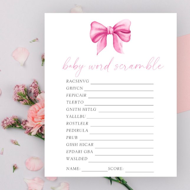 Jeu de mots mêlés Baby shower thème Ruban (Créateur téléchargé)