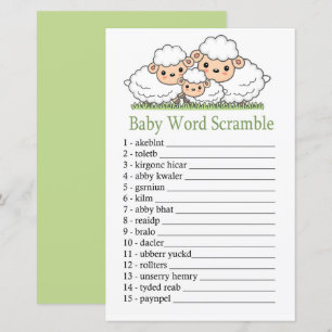 Jeu de mots mêlés bébé agneaux mignons