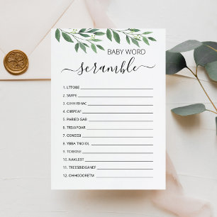 Jeu de mots mêlés bébé Carte de fête pour Baby Sho