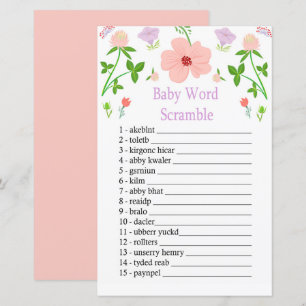 Jeu de mots mêlés bébé Fleurs roses