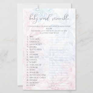 Jeu de mots mêlés bébé flocon de neige rose bleu H