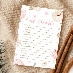Jeu de mots mêlés de citrouille douce rose automne