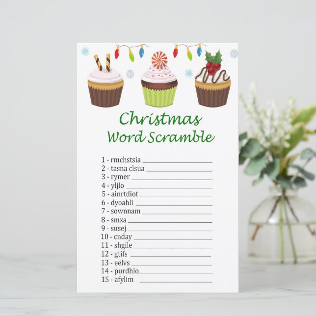 Jeu de mots mêlés de Noël cupcake (Debout devant)
