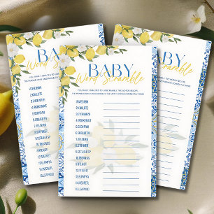 Jeu de mots mêlés élégant pour une baby shower sur
