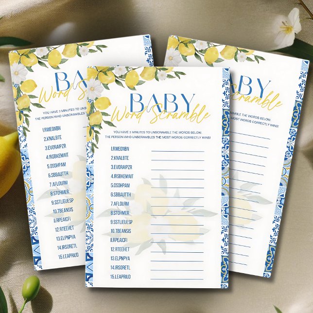 Jeu de mots mêlés élégant pour une baby shower sur (Créateur téléchargé)