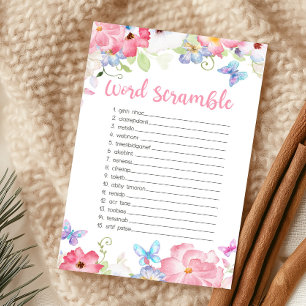 Jeu de mots mêlés Papillon Floral