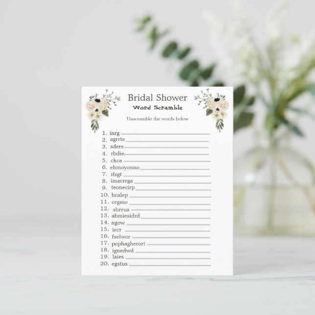 Jeu de mots mêlés pour Baby Shower (Debout devant)