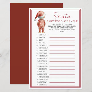 Jeu de mots mêlés pour Baby Shower de Noël