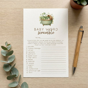 Jeu de 'mots mêlés' pour baby shower 'Pousses loca