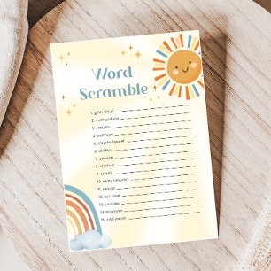 Jeu de mots mêlés pour Baby Shower Retro Sunshine
