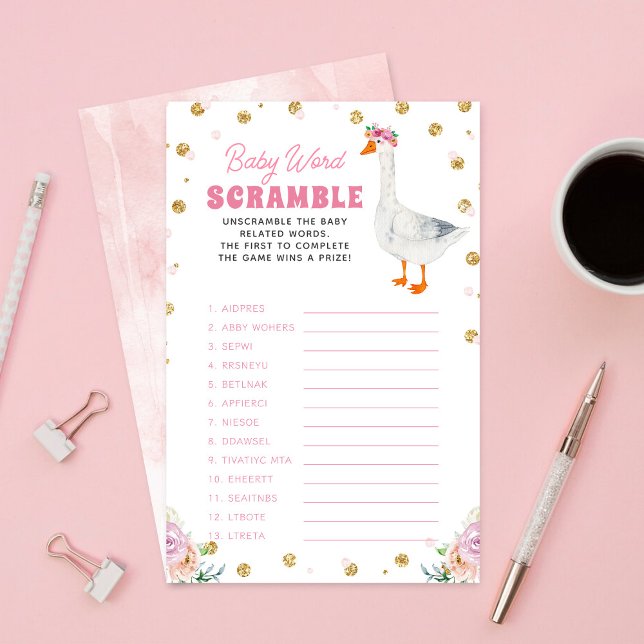 Jeu de mots mêlés pour Baby Shower Silly Goose (Créateur téléchargé)