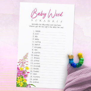 Jeu de mots mêlés pour Baby Shower sur le thème de