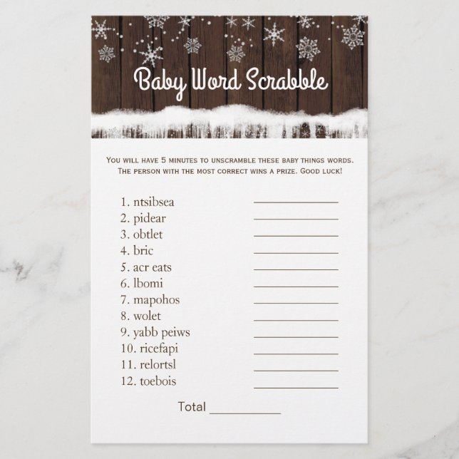 Jeu de mots mêlés pour bébé Comptine Jeux de baby  (Devant)