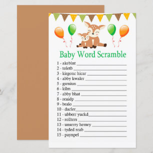 Jeu de mots mêlés pour bébé faon mignon