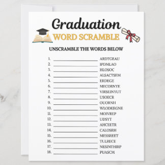 Jeu de mots mêlés pour la remise de diplômes