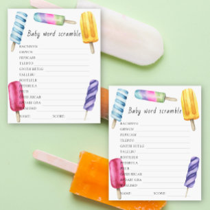 Jeu de mots mêlés pour une baby shower sur le thèm