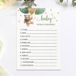 Jeu de mots mêlés Teddy Bear pour carte de Baby Sh
