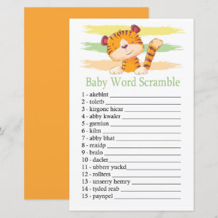 Jeu de mots mêlés Tiger Baby