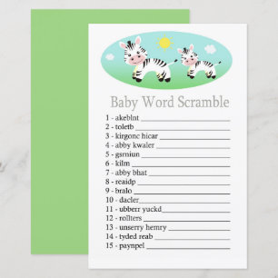jeu de mots mêlés Zebra Baby