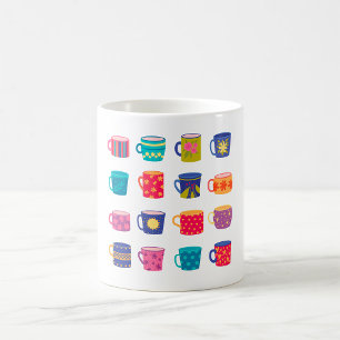 Jeu de Mug de café à motifs colorés et amusants