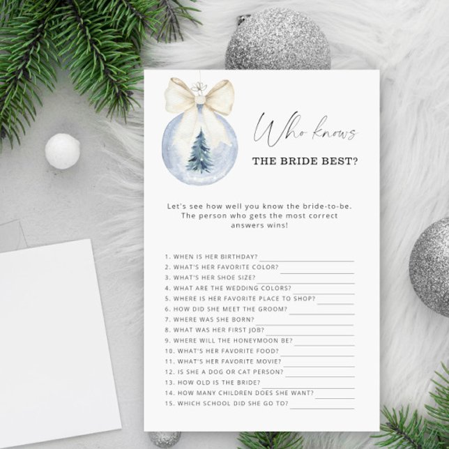 Jeu de Noël d'hiver Qui connaît le mieux la mariée (Créateur téléchargé)