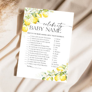 Jeu de nom de bébé de célébrité Baby Shower Citron