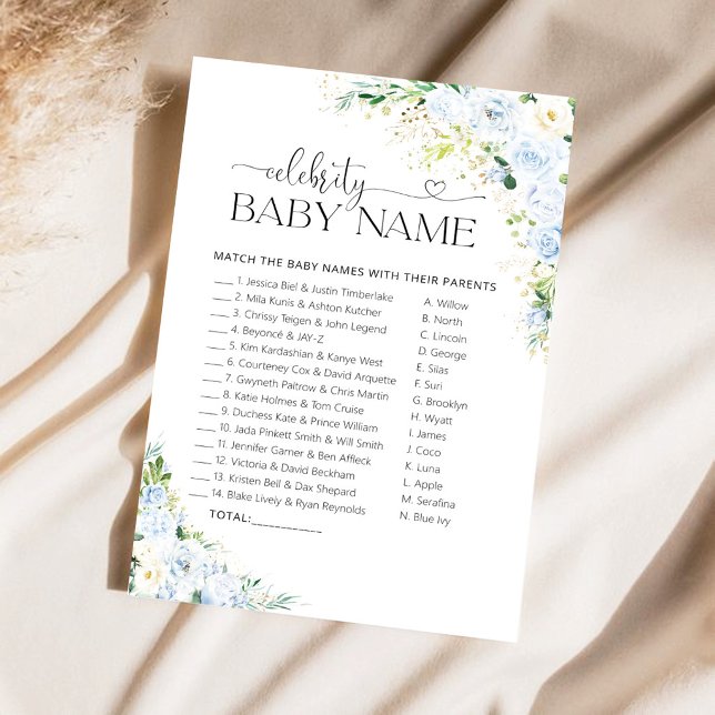 Jeu de nom de bébé de célébrité Baby Shower Fleur  (Créateur téléchargé)