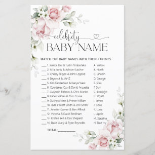 Jeu de nom de bébé de célébrité Baby Shower Fleurs