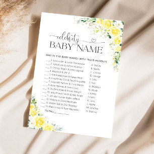 Jeu de nom de bébé de célébrité Baby Shower Fleurs