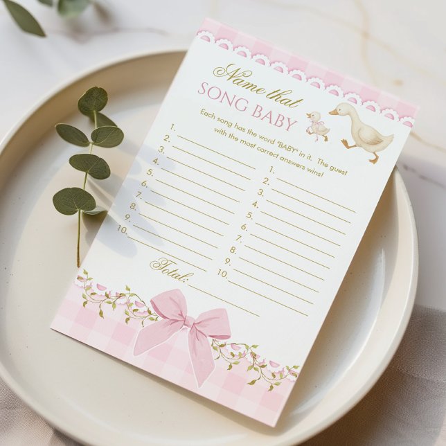 Jeu de nom de chanson bébé rose gingham Goose (Créateur téléchargé)