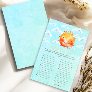 Jeu de noms de Baby Shower Bohème Cute Happy Sunsh