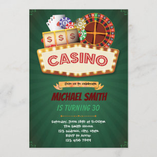 Jeu de nuit casino invitation anniversaire