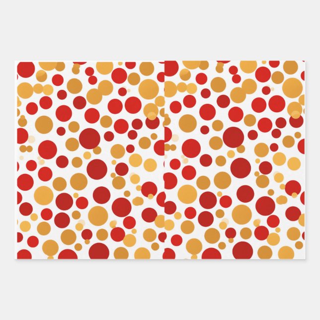 Jeu de papier à envelopper Polka-Dot rouge (Devant)