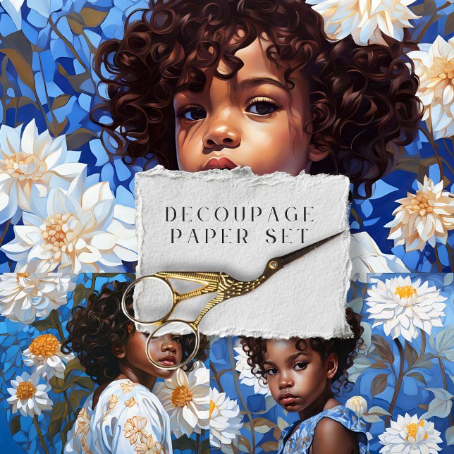 Jeu de papier décolpage bleu et blanc sur portrait (Créateur téléchargé)